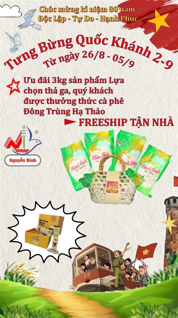 * Ảnh poster khuyến mãi của Nguyễn Bính hưởng ứng lễ Quốc Khánh 2-9 *